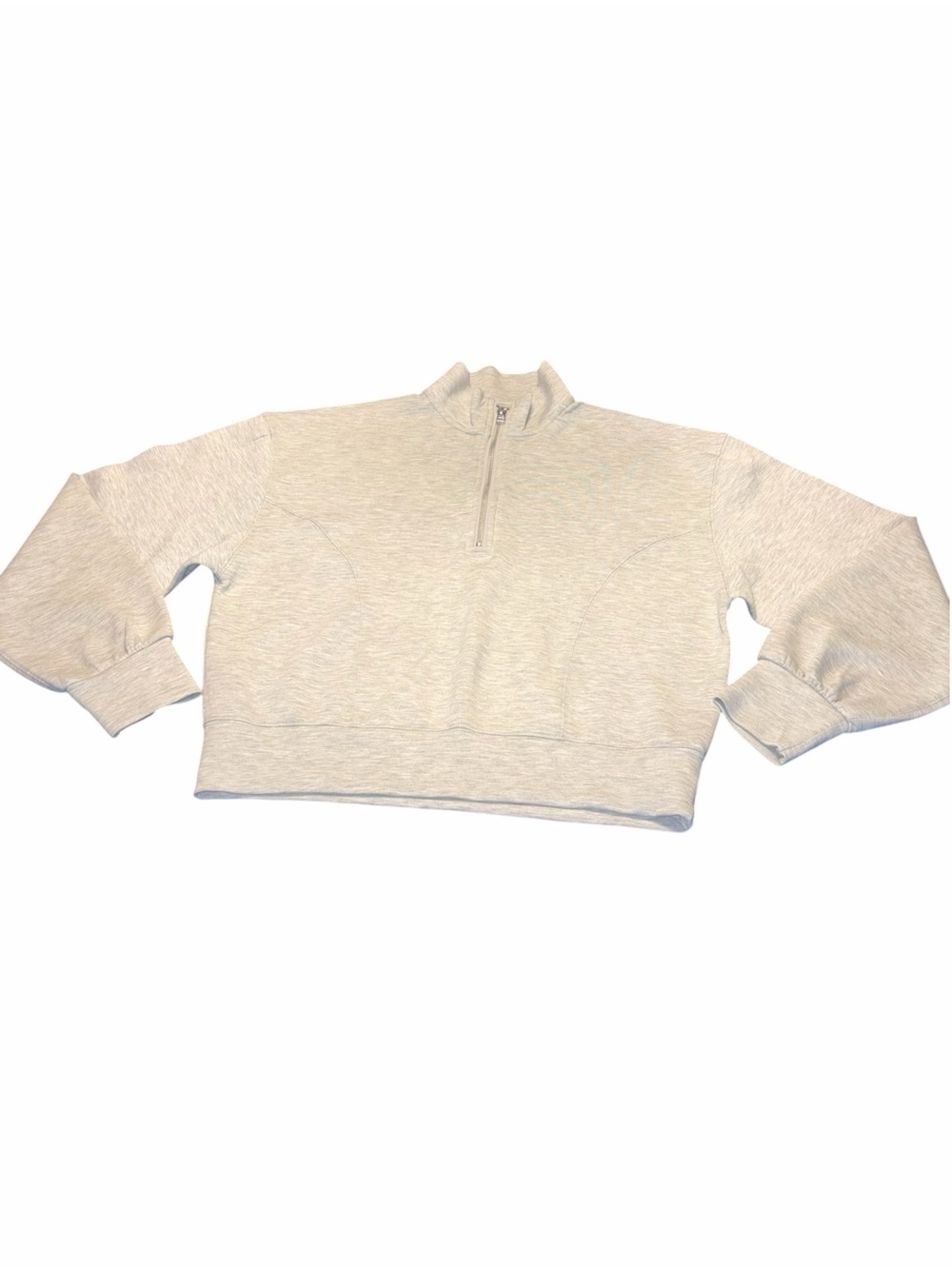 Daily Practice Anthropologie Gray Quarter Zip Pullover Sweatshirt Small Cropped